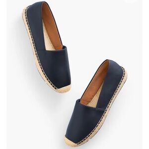 Talbots Izzy Nappa Espadrille Flats Navy Women’s Size 6.5